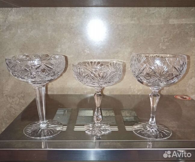 Хрустальные бокалы Шампани СССР