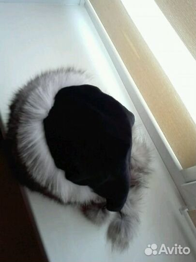 Косынка меховая комбинированная бобер стрижка+ чер