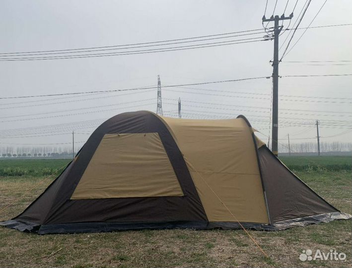 Туристическая палатка с тентом-навесом 2 слойная