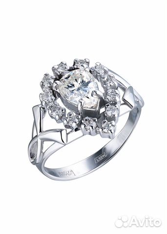 Кольцо No name Vintage 1.18 ct K/VS2 Pear Brilliant