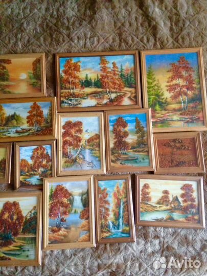 Картина с янтарем