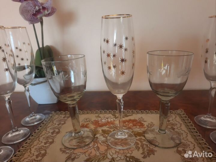 Фужеры бокалы богемия и бокалы СССР
