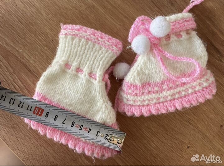 Пинетки вязаные шапка