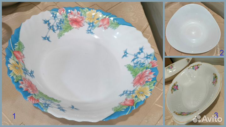 Салатники, вазы для фруктов, тарелки