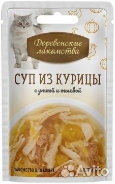 Деревенские лакомства консервы для кошек «Суп из