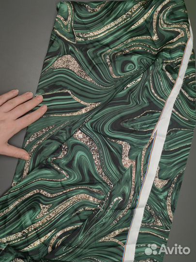 Ткань шелк зелёная 250- 150