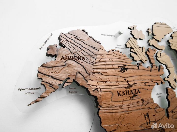 Карта мира из дерева премиум подарок Казань