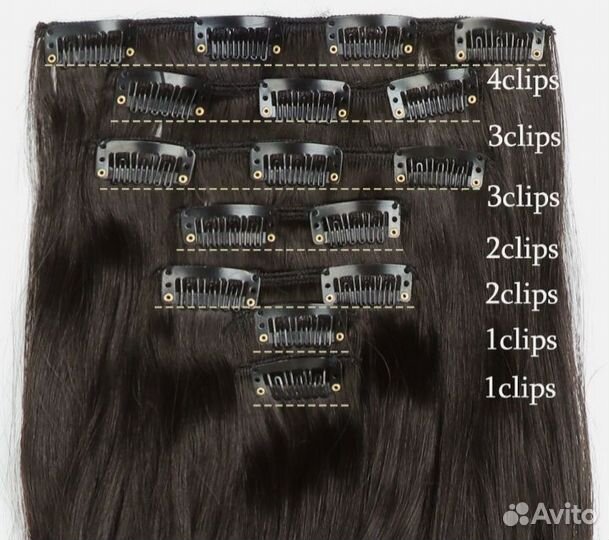 Волосы на заколках, накладные волосы