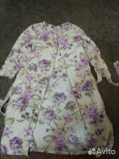 Халат женский - мелкая махра, на молн, с карманами