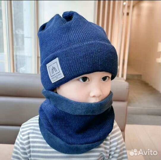Комплект шапка и снуд для мальчика девочки