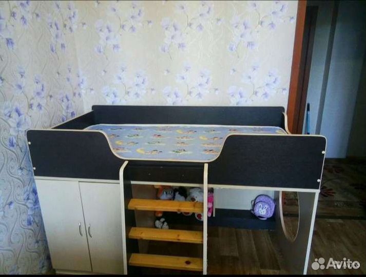 Детская кровать чердак и шкаф-тумба б/у