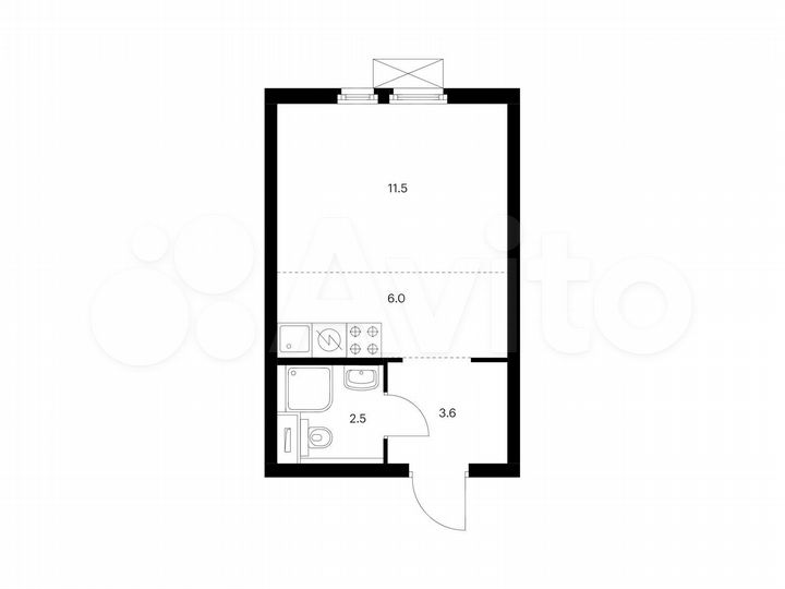 Квартира-студия, 23,6 м², 2/22 эт.