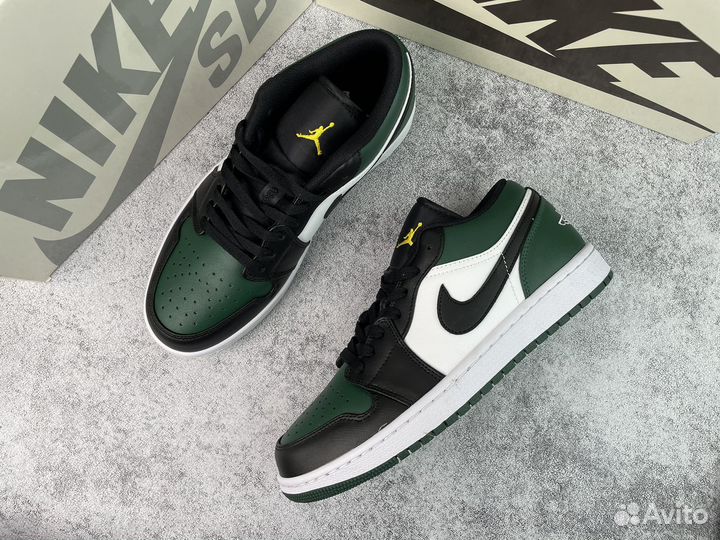 Кроссовки Air Jordan 1 Low Green Toe