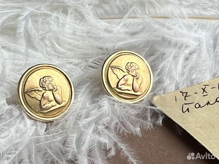 Винтажные золотые серьги «Сикстинские купидоны»