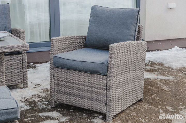 Мебель из ротанга комплект серый zoya