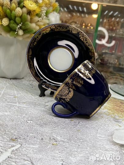 Чайная пара лфз (кобальт/позолота)
