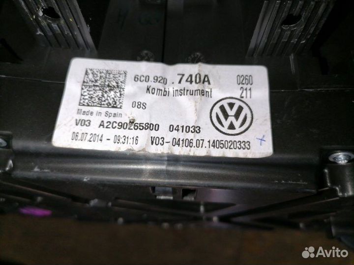 Щиток приборов Volkswagen Polo 5 Хэтчбэк 6С CJZ