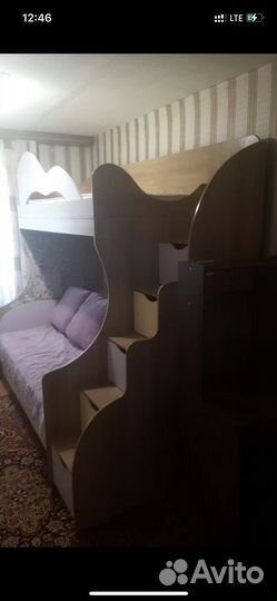 Детская двух спальная кровать