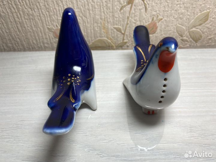 Солонка лфз фарфор птичка