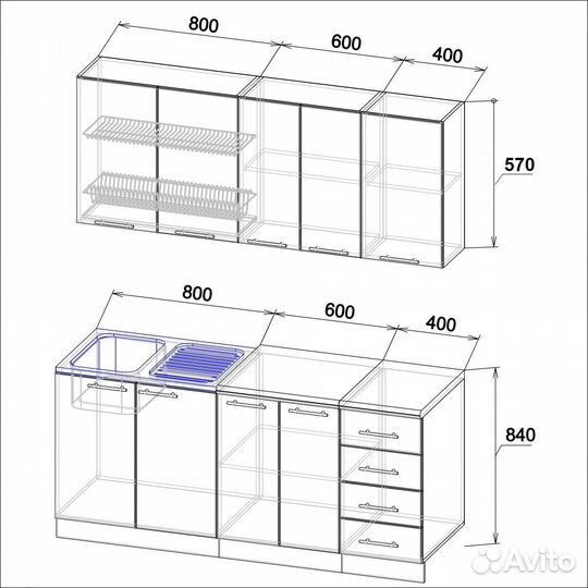 Кухня новая 1,8м венге/белфорт