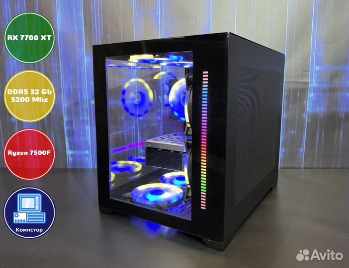 Мощный игровой AMD7500F-RX7700XT-32DDR5-DYB596-A620