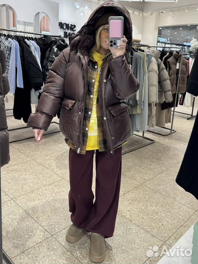 Пуховик женский зимний с накладными карманами