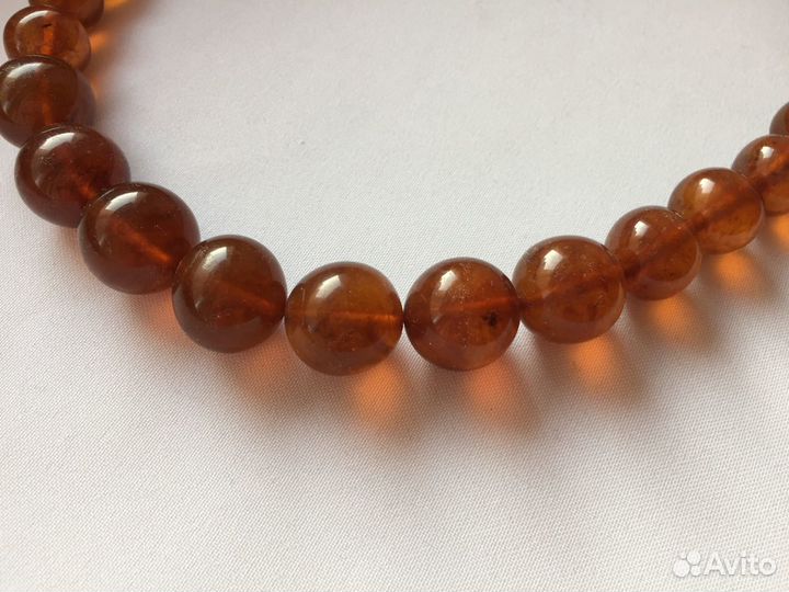 Янтарные Бусы Шарики Янтарь Коньяк винтаж СССР