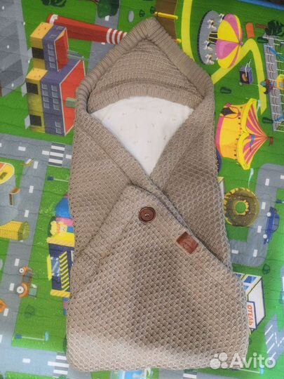 Конверт-плед 2в1 Loom Universal вязаный Капучино