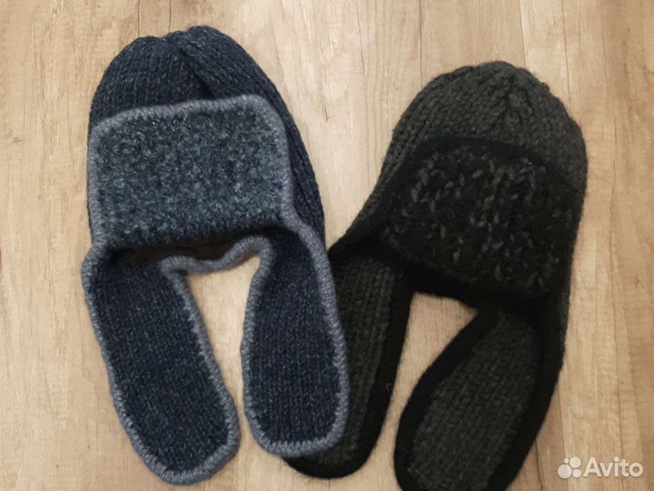Шапка ушанка вязаная