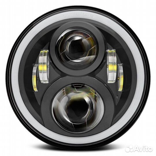 Линза 7 дюймов LED черная