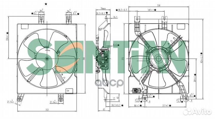 Диффузор радиатора ZD168387 sontian