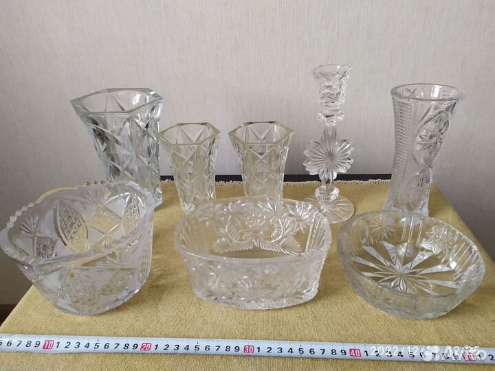 Стекло и хрусталь СССР: вазы, конфетницы