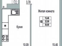 1-к. квартира, 36,7 м², 9/9 эт.