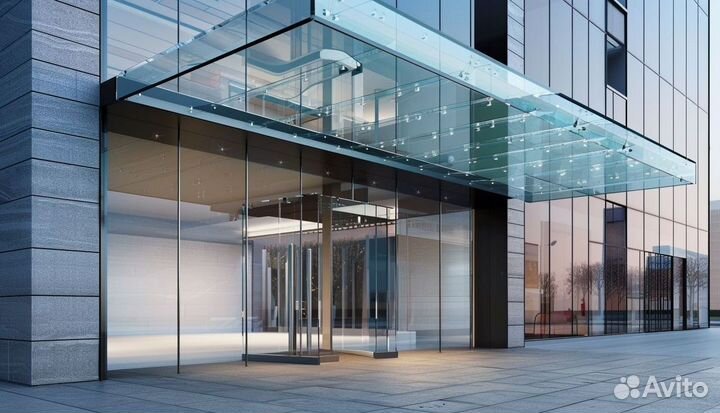 Стеклянные козырьки на заказ