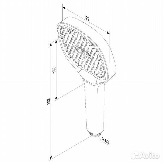 Лейка для душа Damixa Merkur 940020300 черная