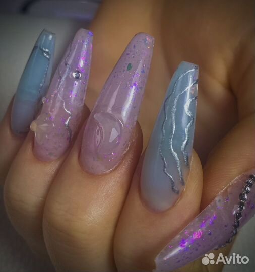 Маникюр с покрытием, наращивание ногтей