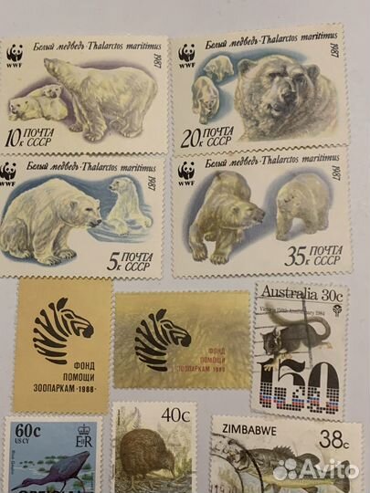 Набор марок разных стран мира фауна