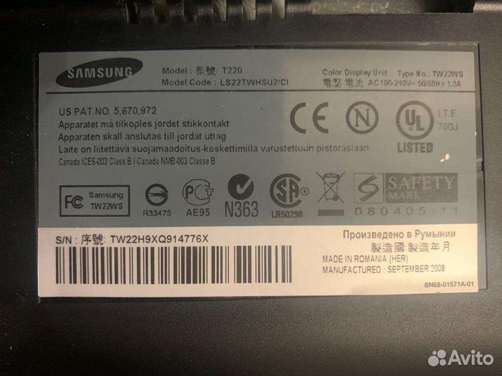 Монитор Samsung SyncMaster T220 22
