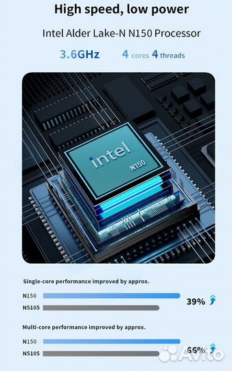 Мини пк AN3plus 8gb/256gb intel n150