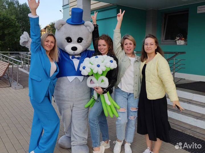 Белый мишка поздравление Ростовая кукла Медведь