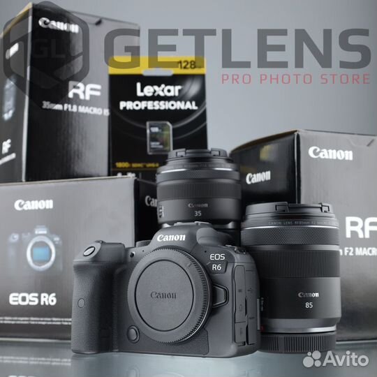 Canon R6 + RF 35 1.8 + RF 85 2.0 + Lexar 128GB