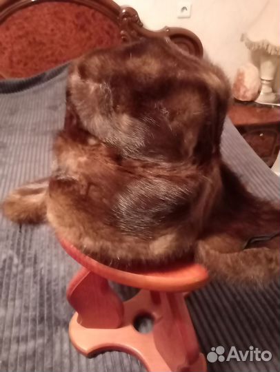 Мужская зимняя шапка ушанка, норка, размер 60-62