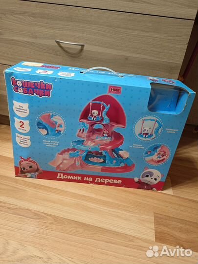 Домик на дереве + фигурки кошечки собачки