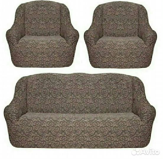 Универсальные чехлы жаккард на диван, кресло