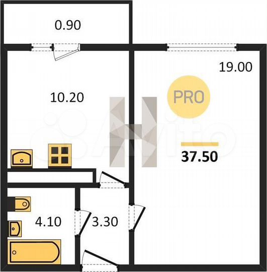 1-к. квартира, 37,5 м², 8/17 эт.