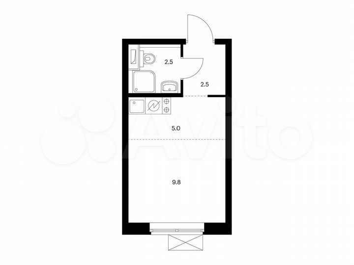 Квартира-студия, 19,8 м², 17/17 эт.
