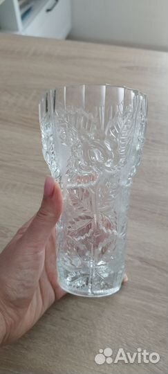 Ваза для цветов, стекло рельефное, времён СССР