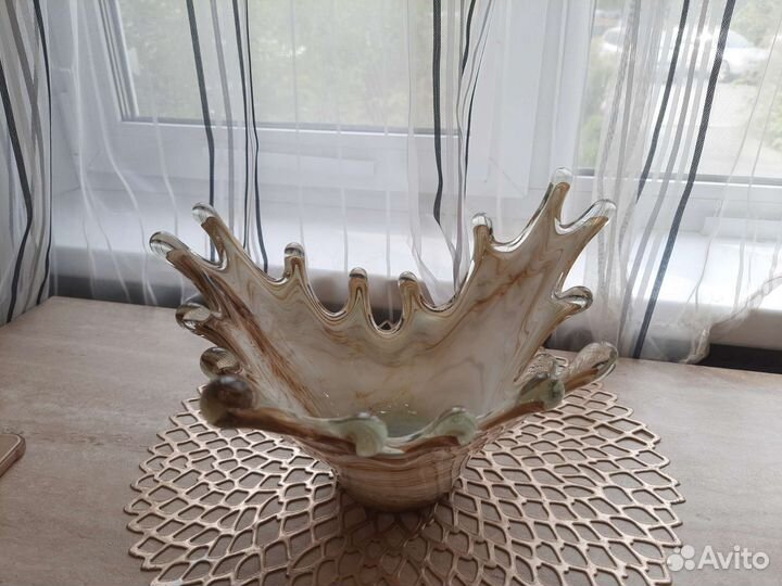 Ваза гутное стекло 70-е СССР галицкое мурано