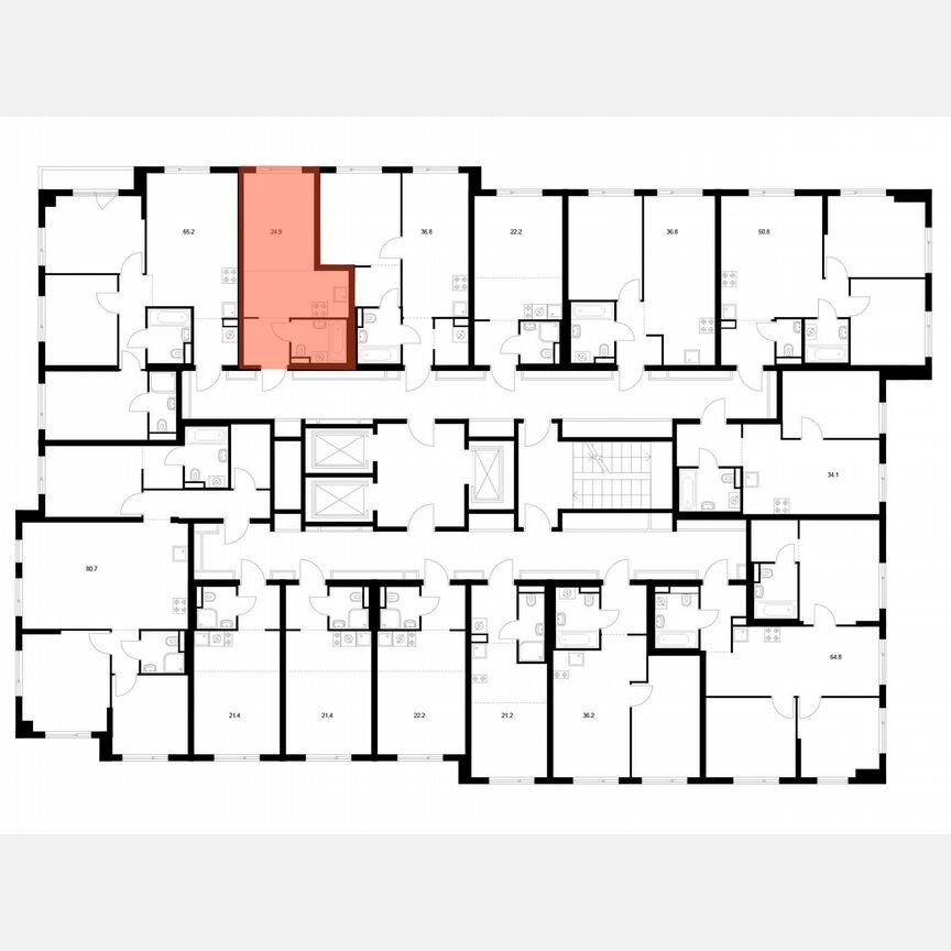 Квартира-студия, 24,9 м², 18/18 эт.
