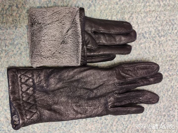 Перчатки женские кожаные 7 размер